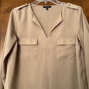 EUC Monteau Beige Long Roll Up Sleeve Tunic size S